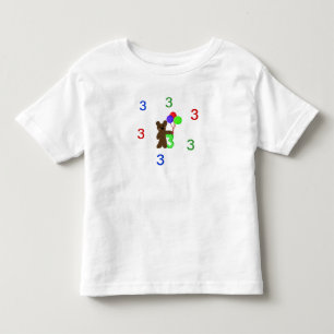 Ik ben Drie Met een Teddbeer en Ballonnen Kinder Shirts