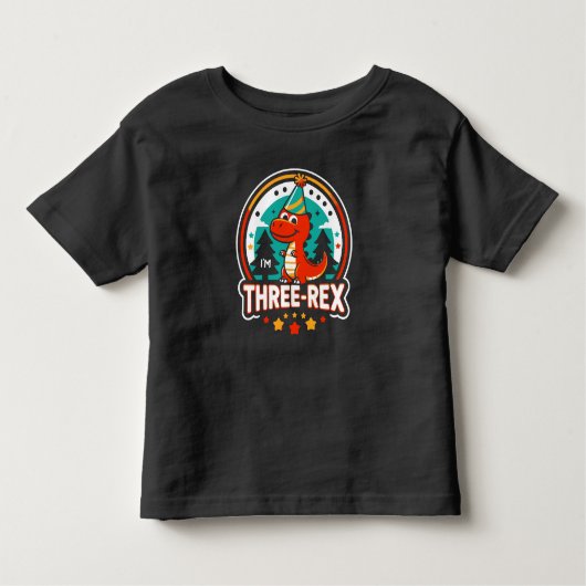 Ik ben Drie Rex Schattigee Dinosaurus voor 3e Verj Kinder Shirts (Voorkant)