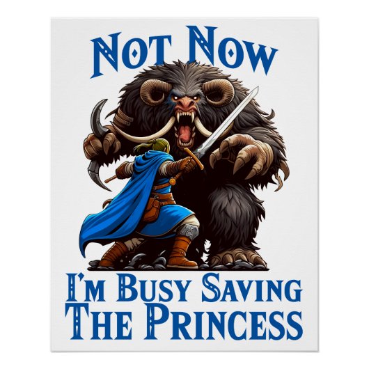 Ik ben druk bezig met het redden van de prinses perfect poster (Voorkant)