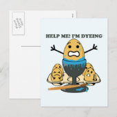 Ik ben Dyeing Easter Egg Pun Cartoon Feestdagenkaart (Voorkant / Achterkant)