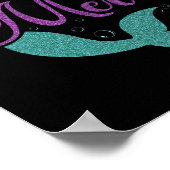 Ik ben echt een Zeemeermin Paarse Blauwgroen Glitt Poster (Hoek)