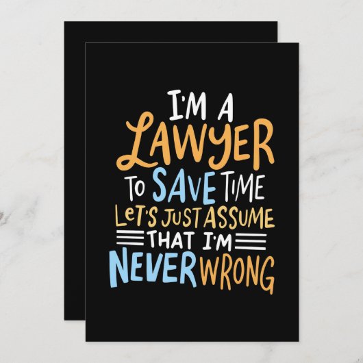 Ik Ben Een Advocaat Om Uw Tijd Te Besparen Kaart (Voorkant / Achterkant)