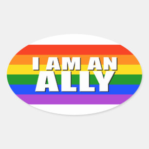 Ik ben een Ally Oval Sticker