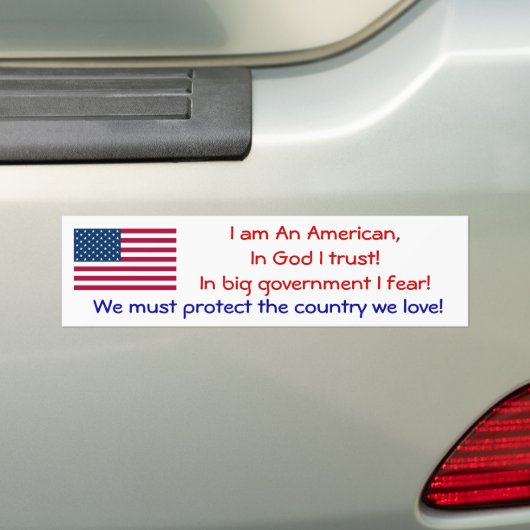 Ik ben een Amerikaan Bumpersticker (Op auto)