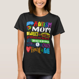 Ik ben een Autism Mam Wallet Empty Proud Autism Mo T-shirt