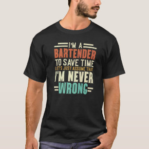 Ik ben een barman barman barkeeper mixologi t-shirt