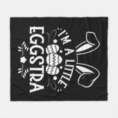 Ik ben een beetje Eggstra Funny Rabbit Paashaas Fleece Deken (Voorkant (Horizontaal))