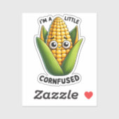 Ik ben een beetje verward grappige maïspun sticker (Vel)