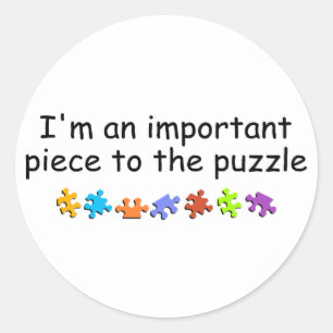 Ik ben een belangrijk stuk puzzel ronde sticker