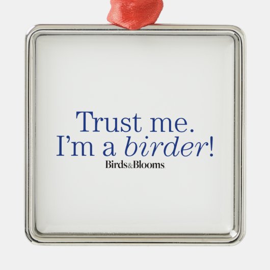 Ik ben een Birder Metalen Ornament (Voorkant)