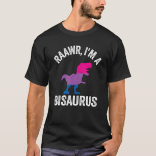 Ik ben een bisaurus Dinosaur Rex Bisexual Flag Bi T-shirt