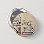 ik ben een boekenworm ronde button 5,7 cm (Voorkant /achterkant)