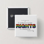 Ik ben een bondgenoot vierkante button 5,1 cm (Voorkant /achterkant)