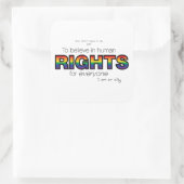 Ik ben een bondgenoot vierkante sticker (Tas)