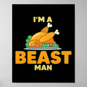 Ik ben een borstman kalkoen grappige thanksgiving poster