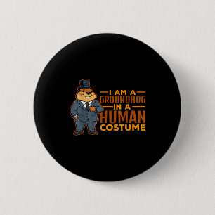 Ik Ben Een Bosmarmot In Een Menselijk Kostuum Gelu Ronde Button 5,7 Cm