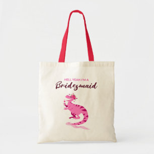 Ik ben een Bridesmaid Dinosaur Cartoon Name Tote Bag