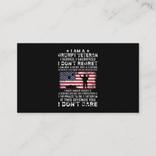 Ik ben een brutale veteraan die ik heb gediend als visitekaartje