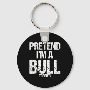 Ik ben een bull Terrier Funny Halloween Dog Costum Sleutelhanger