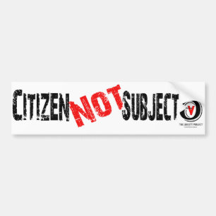 Ik ben een burger, geen onderwerp bumpersticker