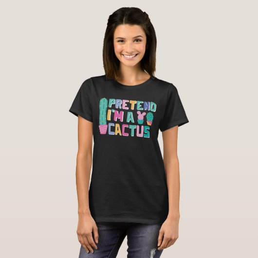 Ik ben een Cactus Easy Halloween Matching Party T-shirt (Voorkant volledig)