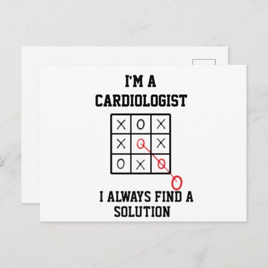 Ik ben een cardioloog, ik vind altijd een oplossin briefkaart (Voorkant / Achterkant)
