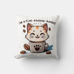 Ik ben een Cat-ffeine verslaafde Kussen