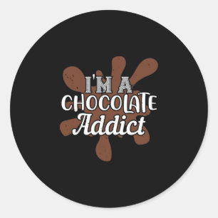 Ik ben een Chocolade Addict Ronde Sticker