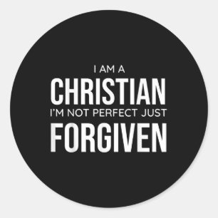 Ik Ben Een Christen Ik Ben Niet Perfect Alleen Ver Ronde Sticker