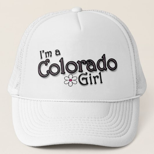 Ik ben een Colorado Girl, Flower, Dames Baseball P Trucker Pet (Voorkant)