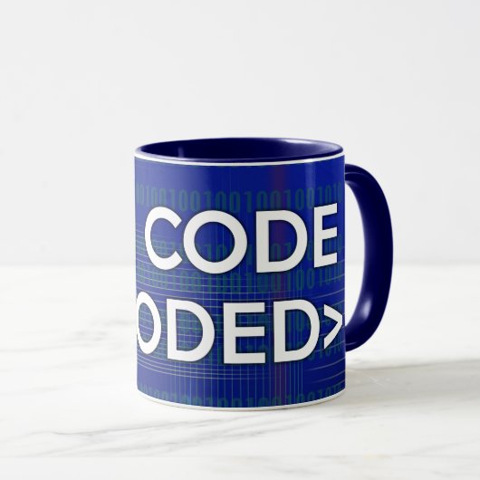 Ik ben EEN COMPUTER MET CODE BLOED Mok (Voorkant rechts)