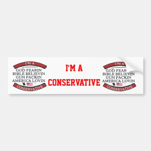 IK BEN EEN CONSERVATIEF BUMPERSTICKER (Voorkant)