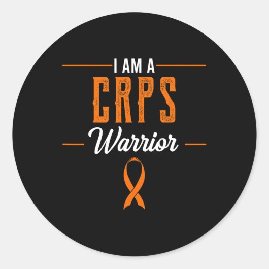 Ik ben een CRPS Warrior RSD Awareness Sinaasappel Ronde Sticker (Voorkant)