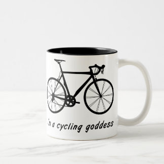Ik ben een Cycling Goddess Tweekleurige Koffiemok