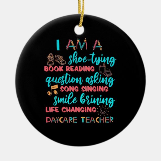 Ik ben een dagleraar keramisch ornament (Voorkant)