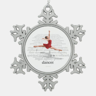 Ik ben een danser tin sneeuwvlok ornament