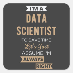 Ik ben een Data Scientist, om tijd te besparen.. Vierkante Sticker