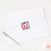 IK BEN EEN DJ, GEEN JUKEBOX RONDE STICKER (Envelop)
