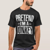 Ik ben een Donkey Easy Lazy Halloween Costume T-shirt (Voorkant)