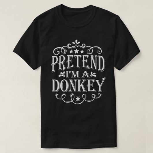 Ik ben een Donkey Easy Lazy Halloween Costume T-shirt (Design voorkant)