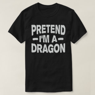 Ik ben een dragon grappige lazy Halloween kostuum T-shirt