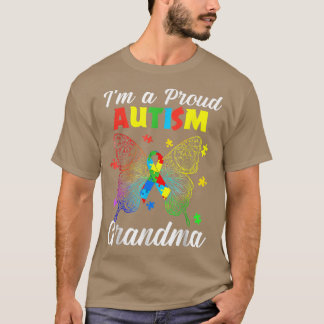 Ik ben een echte autisme oma oma Puzzle Ribbon But T-shirt