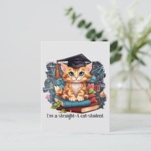 Ik ben een echte kattenstudent briefkaart