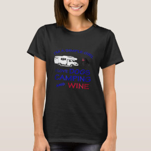 Ik ben een eenvoudig meisje ik hou van honden kamp t-shirt