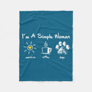 Ik Ben Een Eenvoudige Vrouw Zonneschijn Koffie Hon Fleece Deken