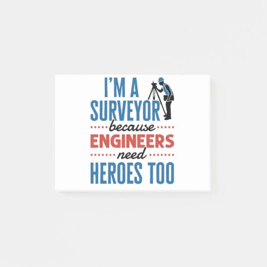 Ik ben een enquête omdat ingenieurs ook helden nod post-it® notes (Voorkant)