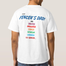 'Ik ben een fencer's vader' T shirt. Twee zijafdru