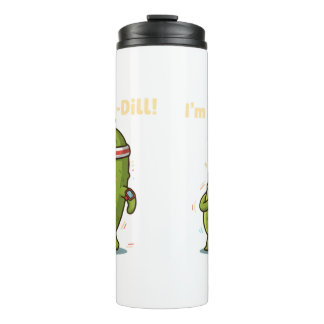 Ik ben een Fit-Dill! Grappig Fitnes Augurk Pun Des Thermosbeker