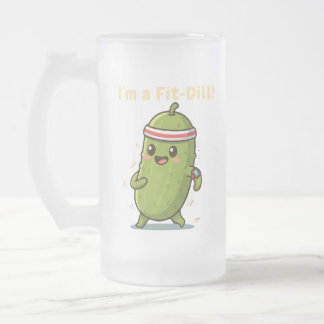 Ik ben een Fit-Dill! Grappig Fitness Augurk Pun De Matglas Bierpul