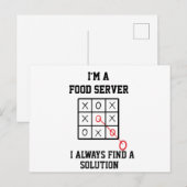 Ik ben een foodserver, ik vind altijd een oplossin briefkaart (Voorkant / Achterkant)
